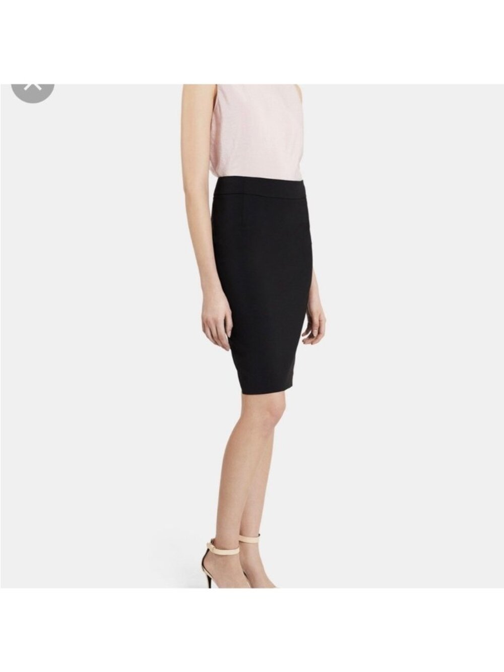 Theory Womens Joanie 2 Sevona Pencil Skirt Size 10 Black NWT Knee Length Work
